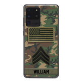 Personalized U.S Army Rank Camo Phone Case 22JAN-DT21