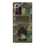 Personalized U.S Army Rank Camo Phone Case 22JAN-DT21