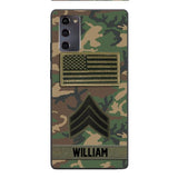 Personalized U.S Army Rank Camo Phone Case 22JAN-DT21