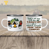 PERSONALIZED LET'S SIT BY THE CAMPFIRE  CAMPING HUSBAND WIFE STEEL MUG 12OZ 3D PRINTED 22JAN-HC10