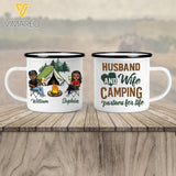 PERSONALIZED HUSBAND AND WIFE CAMPING PARTNERS FOR LIFE STEEL MUG 12OZ 3D PRINTED 22JAN-QH10