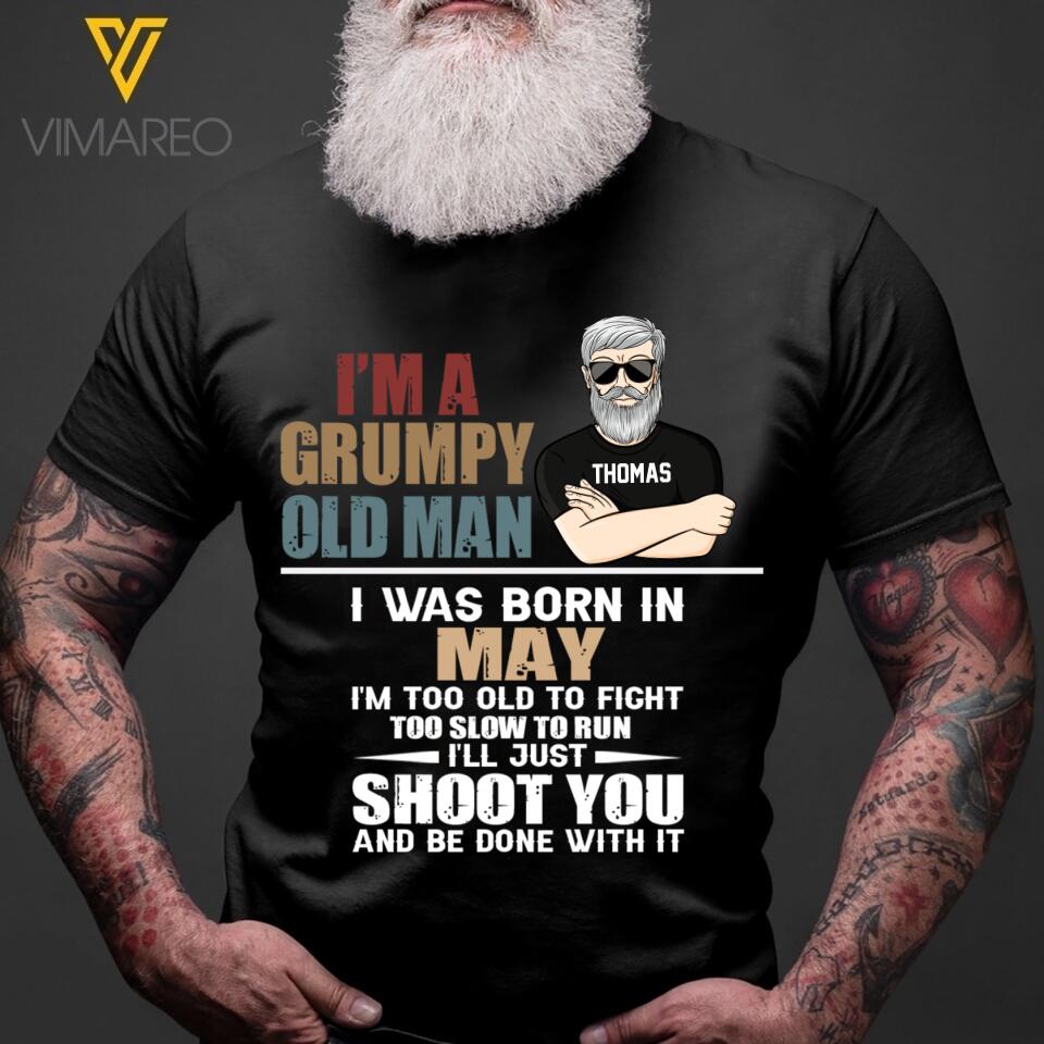 Personalized Grumpy Old Man Was Born In May Tshirt Printed 22FEB-HQ23