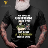 PERSONALIZED CANADIAN VETERAN NEVER ENDS BLACK TSHIRT TNVQ2402