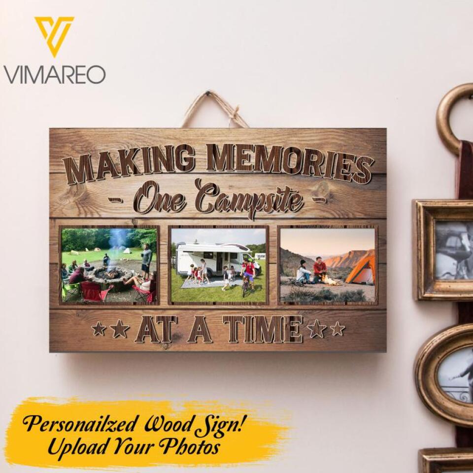 PERSONALIZED MAKING MEMORIES ONE CAMPSITE AT A TIME WOOD SIGN 22FEB-DT26