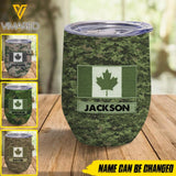 Personalized Canadian Soldier/Veterans Wine Tumbler Printed 22FEB-LN28
