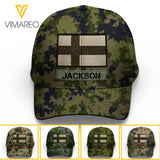 Personalized Finland Soldier/Veterans Camo Peaked Cap 22FEB-LN26