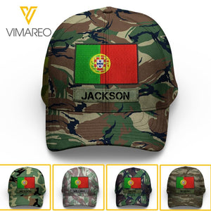 Personalized Portugal Soldier/Veterans Camo Peaked Cap 22FEB-LN26