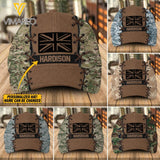 Personalized British Veteran/ Soldier Multi-camo Peaked Cap 22FEB-DT24