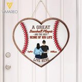 PERSONALIZED A GREAT BASEBALL PLAYER AND THE BEST SCORE OF HIS LIFE LIVE HERE WOOD SIGN TNDT0103