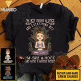 PERSONALIZED I'M NOT SUGAR AND SPICE AND EVERYTHING NICE YOGA GIRL TSHIRT / CRISS CROSS TANK QTTQ0303
