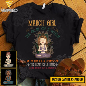 PERSONALIZED MARCH YOGA GIRL TSHIRT QTHC0303