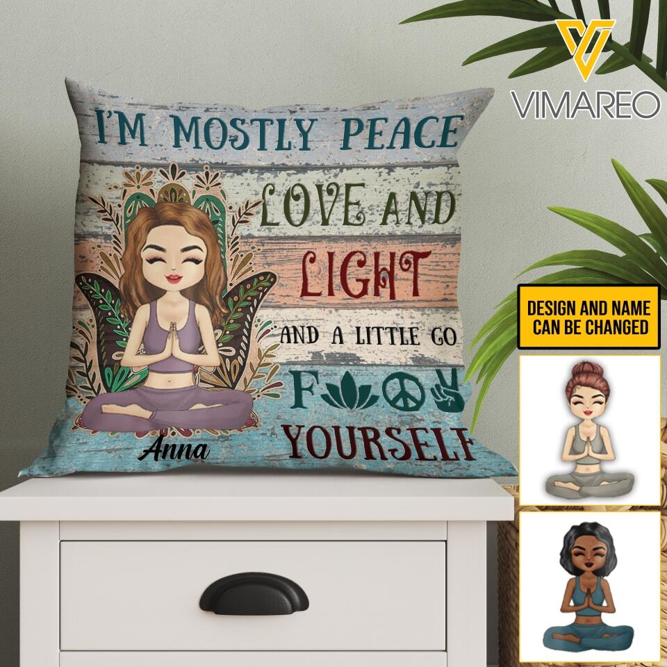 PERSONALIZED I AM NOT SUGAR SPICE AND EVERYTHING NICE I'M SAGE HOOD YOGA GIRL PILLOW QTTN0303