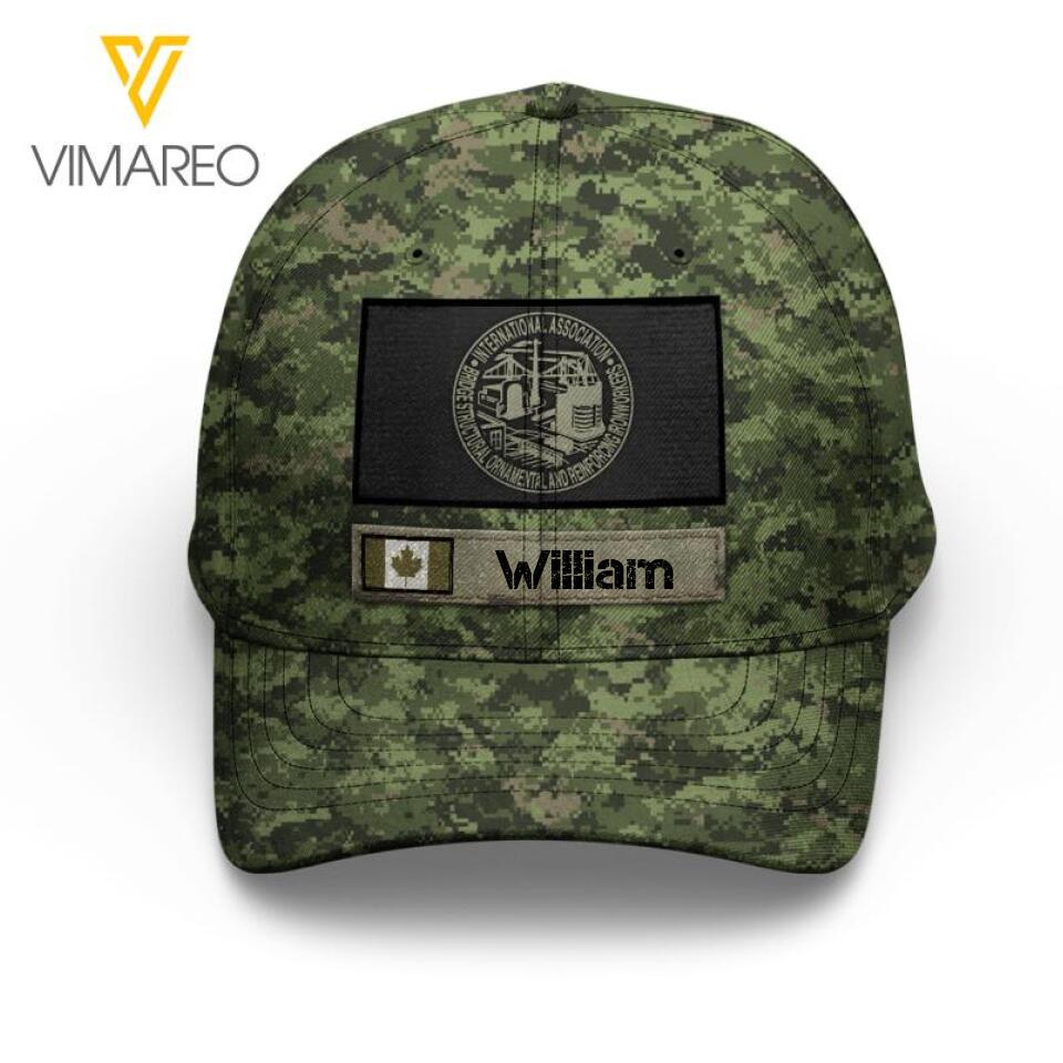 Personalized Canadian Ironworker Camo Peaked Cap Printed 22MAR-QH04