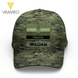 Personalized Croatian Soldier/Veterans Camo Peaked Cap 22MAR-LN04
