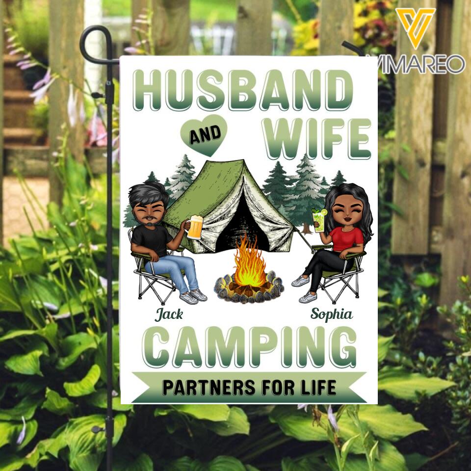Personalized Camping Husband and Wife Flag QTDT28