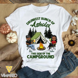 PERSONALIZED DRUNKEST BUNCH OF ASSHOLES CAMPGROUND WHITE TSHIRT TNTQ1001