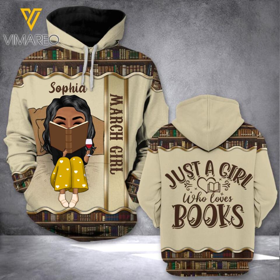 PERSONALIZED MARCH BOOK GIRL HOODIE 3D PRINTED TNDT1701