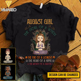PERSONALIZED AUGUST YOGA GIRL TSHIRT QTHC0303