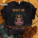 PERSONALIZED AUGUST YOGA GIRL TSHIRT QTHC0303