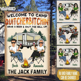 PERSONALIZED TO CAMP QUITCHERBITCHIN GRAB A BEER SHUT THE HELL UP GARDEN FLAG QTTQ0703
