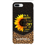 PERSONALIZED I'M A HAPPY GO LUCKY RAY OF FUCKING SUNSHINE SUNFLOWER LEOPARD PHONECASE VHDT0803
