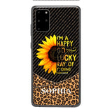 PERSONALIZED I'M A HAPPY GO LUCKY RAY OF FUCKING SUNSHINE SUNFLOWER LEOPARD PHONECASE VHDT0803