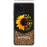PERSONALIZED I'M A HAPPY GO LUCKY RAY OF FUCKING SUNSHINE SUNFLOWER LEOPARD PHONECASE VHDT0803