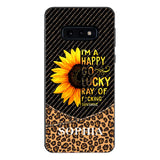 PERSONALIZED I'M A HAPPY GO LUCKY RAY OF FUCKING SUNSHINE SUNFLOWER LEOPARD PHONECASE VHDT0803