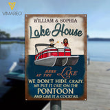 PERSONALIZED LAKE HOME WE DON'T HIDE CRAZY WE PUT IT OUT ON THE PONTOON COCKTAIL MENTAL SIGN QTDT0803