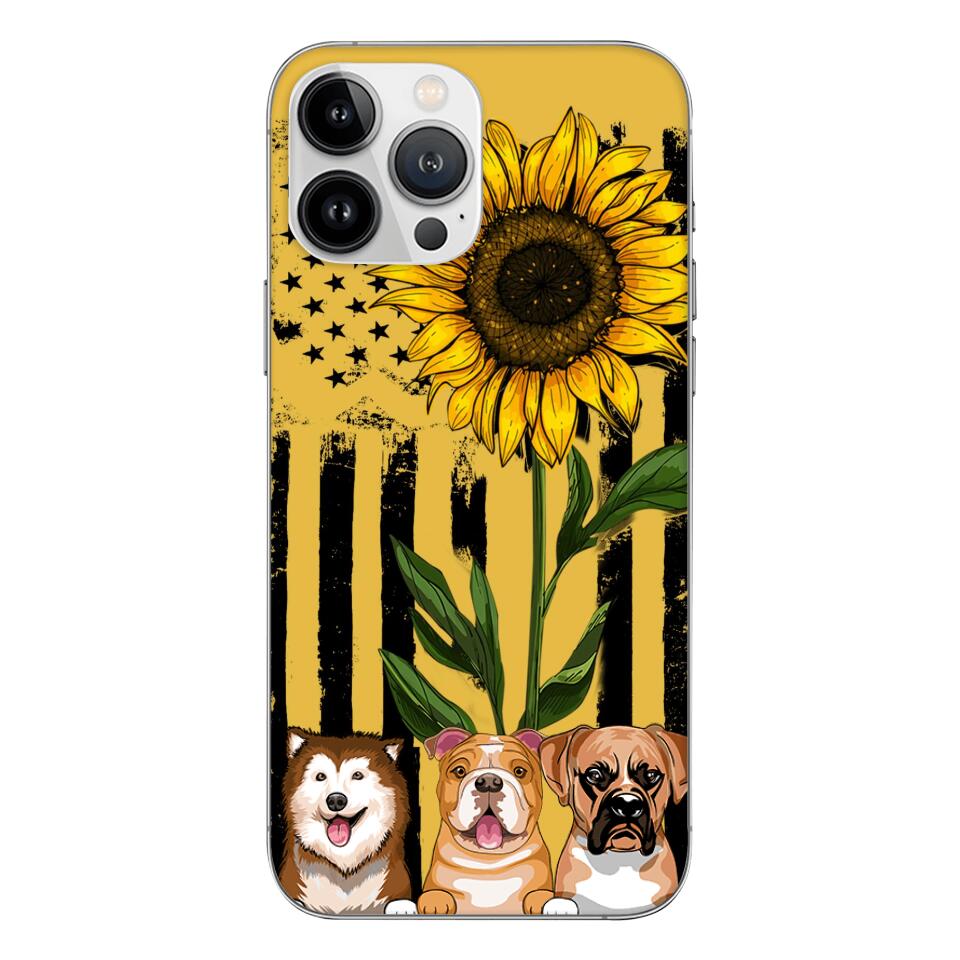 Personalized Dog Sunflower Phone Case Printed 22MAR-MQ08