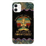 PERSONALIZED I'M MOSTLY PEACE, LOVE AND LIGHT AND A LITTLE GO FUCK YOURSELF YOGA GIRL PHONECASE VHDT0903