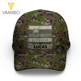 Personalized Slovak Soldier Camo Peaked Cap Printed 22MAR-LN09