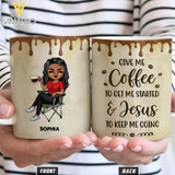 PERSONALIZED GIVE ME COFFEE TO GET ME STARTED JESUS TO KEEP ME GOING MUG VHTN0903