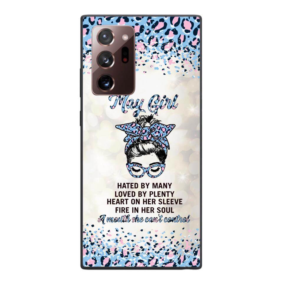 PERSONALIZED MAY GIRL A MOUTH SHE CAN'T CONTROL PHONECASE QTHC1003