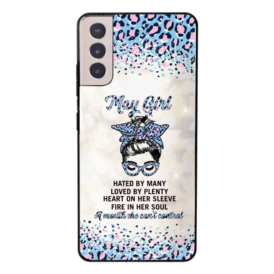 PERSONALIZED MAY GIRL A MOUTH SHE CAN'T CONTROL PHONECASE QTHC1003