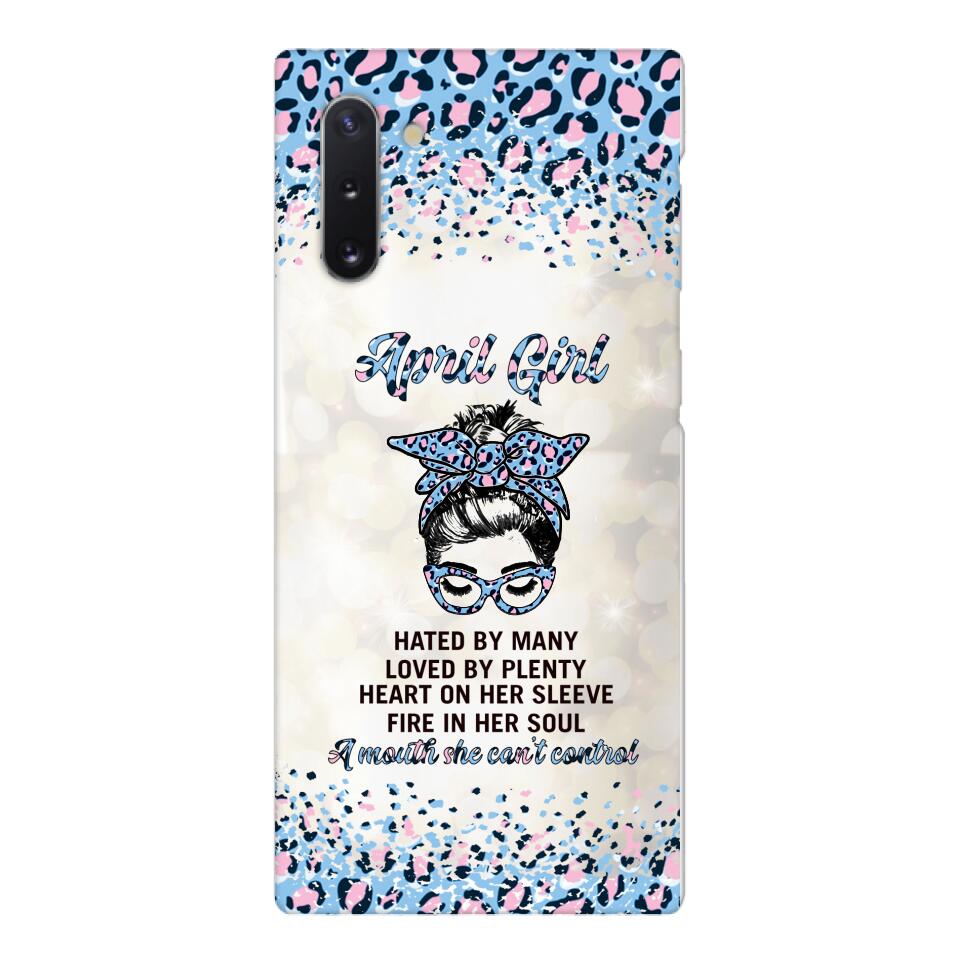 PERSONALIZED APRIL GIRL A MOUTH SHE CAN'T CONTROL PHONECASE QTHC1003