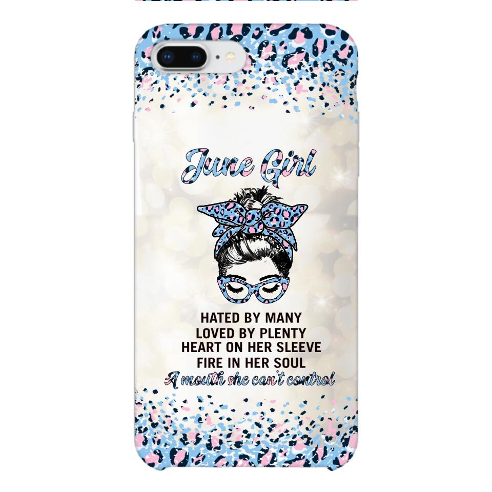PERSONALIZED JUNE GIRL A MOUTH SHE CAN'T CONTROL PHONECASE QTHC1003