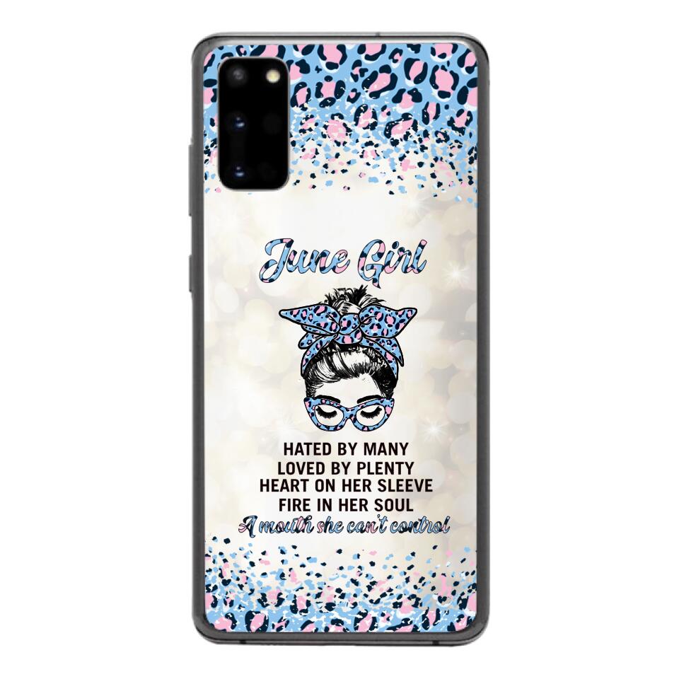 PERSONALIZED JUNE GIRL A MOUTH SHE CAN'T CONTROL PHONECASE QTHC1003