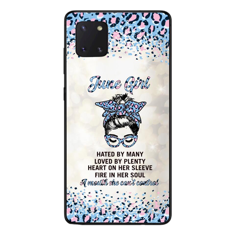 PERSONALIZED JUNE GIRL A MOUTH SHE CAN'T CONTROL PHONECASE QTHC1003