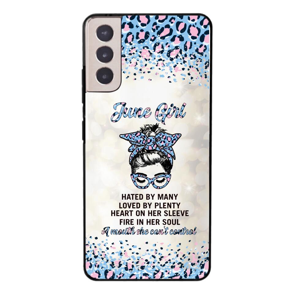 PERSONALIZED JUNE GIRL A MOUTH SHE CAN'T CONTROL PHONECASE QTHC1003