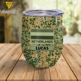 Personalized Netherland Soldier/Veterans Wine Tumbler Printed 22MAR-LN10