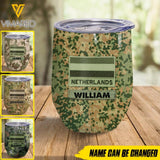Personalized Netherland Soldier/Veterans Wine Tumbler Printed 22MAR-LN10