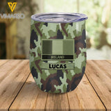 Personalized Irish Soldier/Veterans Wine Tumbler Printed 22MAR-LN10