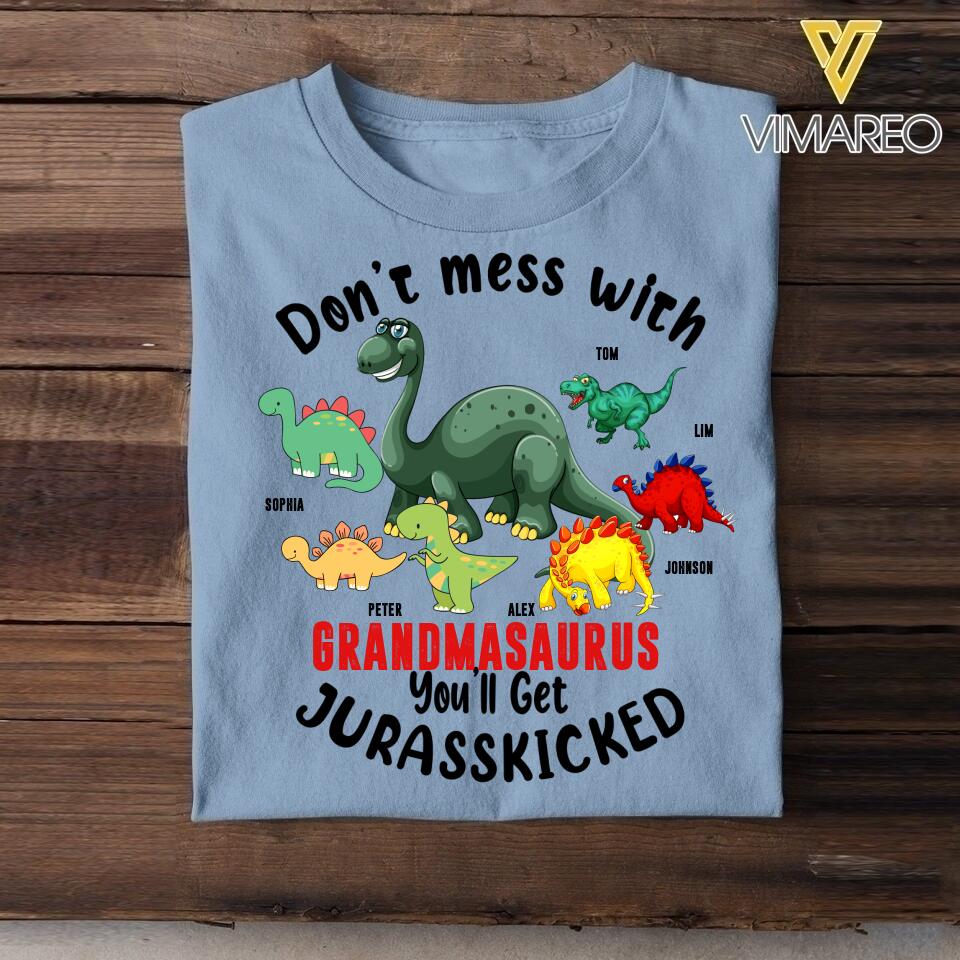 PERSONALIZED DON'T MESS WITH GRANDMASAURUS KID TSHIRT QTMQ1003