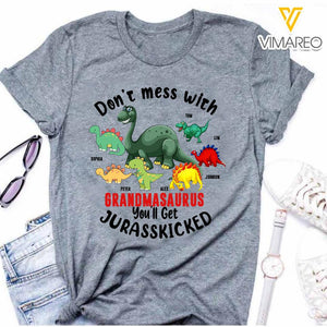 PERSONALIZED DON'T MESS WITH GRANDMASAURUS KID TSHIRT QTMQ1003