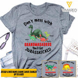 PERSONALIZED DON'T MESS WITH GRANDMASAURUS KID TSHIRT QTMQ1003