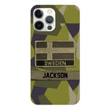 Personalized Swedish Soldier Camo Phone Case Printed 22MAR-MQ11