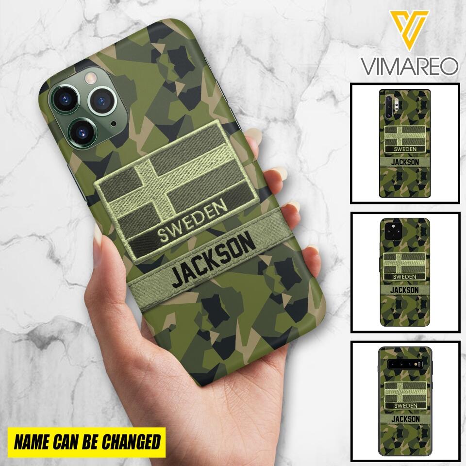 Personalized Swedish Soldier Camo Phone Case Printed 22MAR-MQ11