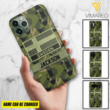 Personalized Swedish Soldier Camo Phone Case Printed 22MAR-MQ11