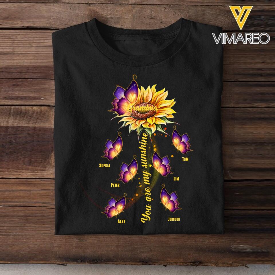 PERSONALIZED YOU ARE MY SUNSHINE GRANDMA KID NAME TSHIRT QTDT1103